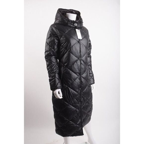 NOIZE Womens Amiyah Long Length Puffer Coat Jacket Black XS New NO BELT - Picture 2 of 8